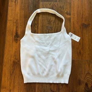 Abercrombie & Fitch NWT White Knit Halter Tank